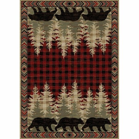 SLEEP EZ 2 x 4 ft. American Destination Blowing Rock Area Rug Red SL3078735